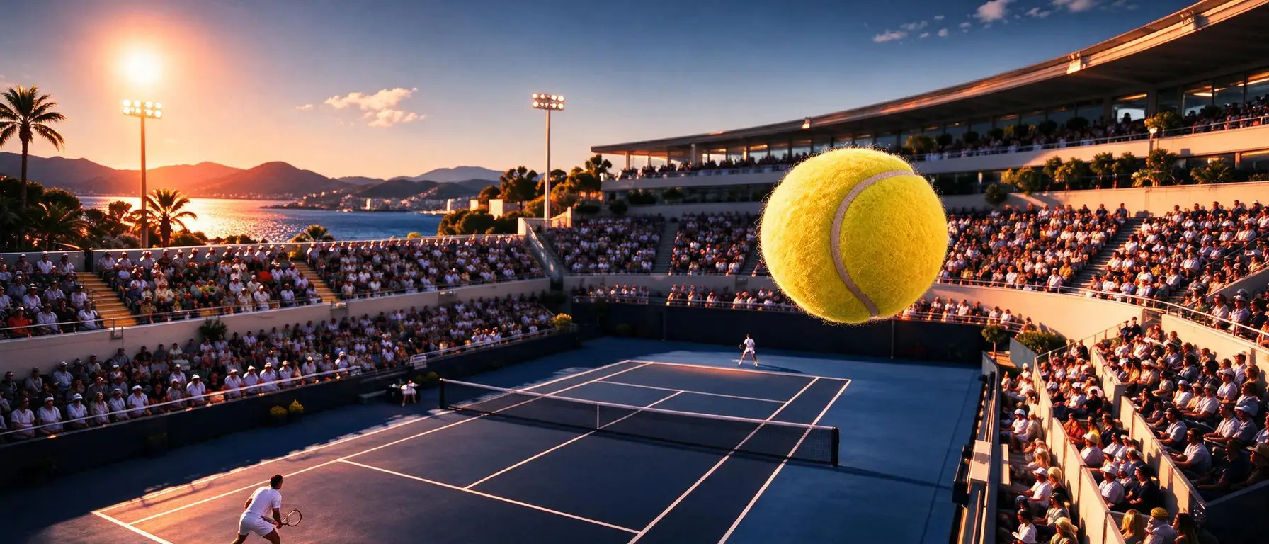 Full-bleed atmospheric backdrop behind the welcome-offer copy: a casino table, live studio or prize scene with quiet, low-detail areas so headline text stays readable; never slot machines or reels. For sportsbook or sports pages choose the matching sport preset (an empty arena, court or rink).